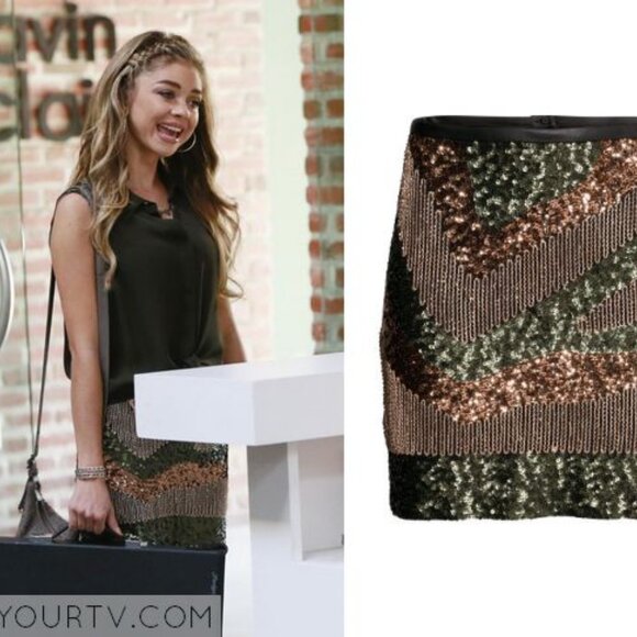 H&M Embellished Sequin Beaded Mini Skirt Size 4 NWT - Picture 4 of 11